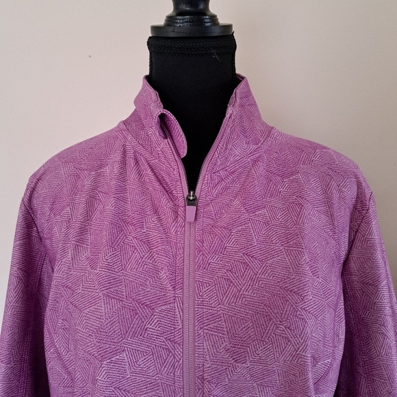 Mondetta Active Jacket Full Zip Stretch Performance Top Large Pink Print - Picture 6 of 14